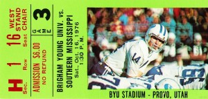 1976 BYU Cougars Ticket Stub Art
